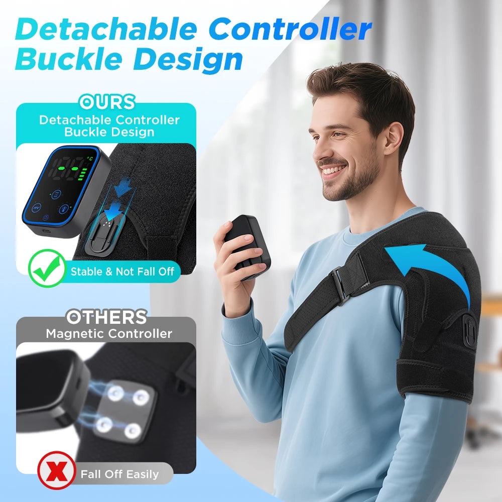 Detachable Electric Shoulder Massager APP Control Heating Vibration Shoulder Massager Brace Muscle Relax Shoulder Massage Belt