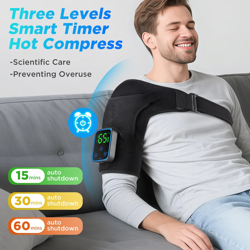 Detachable Electric Shoulder Massager APP Control Heating Vibration Shoulder Massager Brace Muscle Relax Shoulder Massage Belt