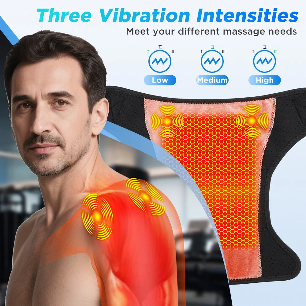 Detachable Electric Shoulder Massager APP Control Heating Vibration Shoulder Massager Brace Muscle Relax Shoulder Massage Belt