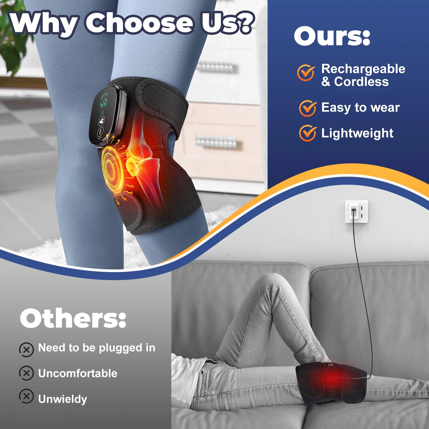 3 in 1 Vibration & Heating Shoulde Massager Blets Warmer Shoulder Hot Compress Massager Pads USB Charge