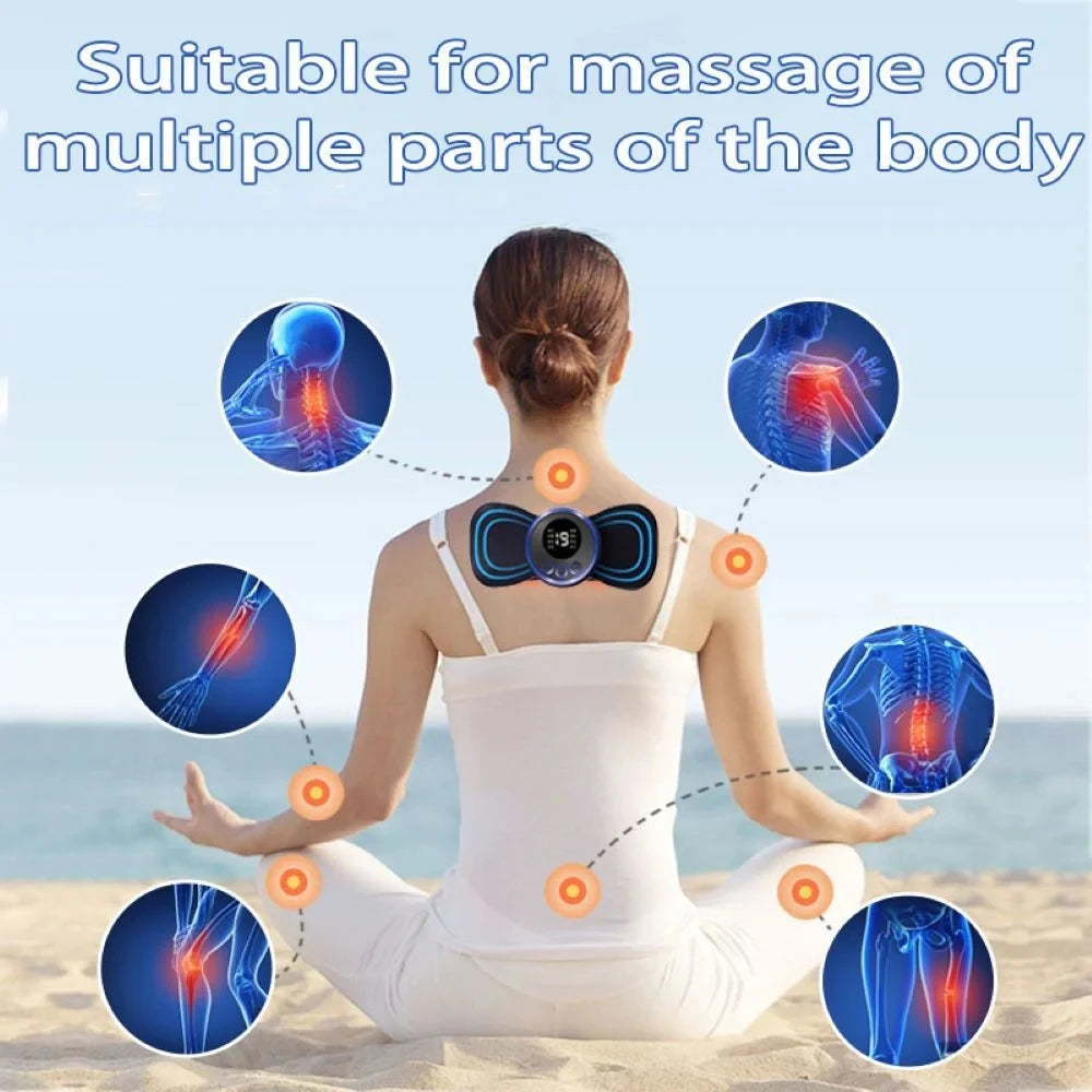 EMS Neck Massage Electric Massager Cervical Neck Back Patch 8 Mode Pulse Muscle Stimulator Portable Relief Pain