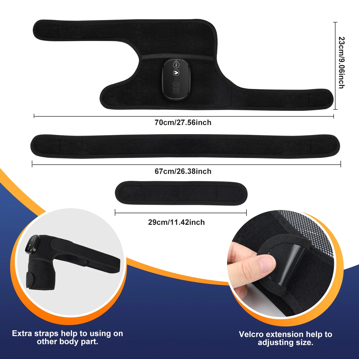 3 in 1 Vibration & Heating Shoulde Massager Blets Warmer Shoulder Hot Compress Massager Pads USB Charge