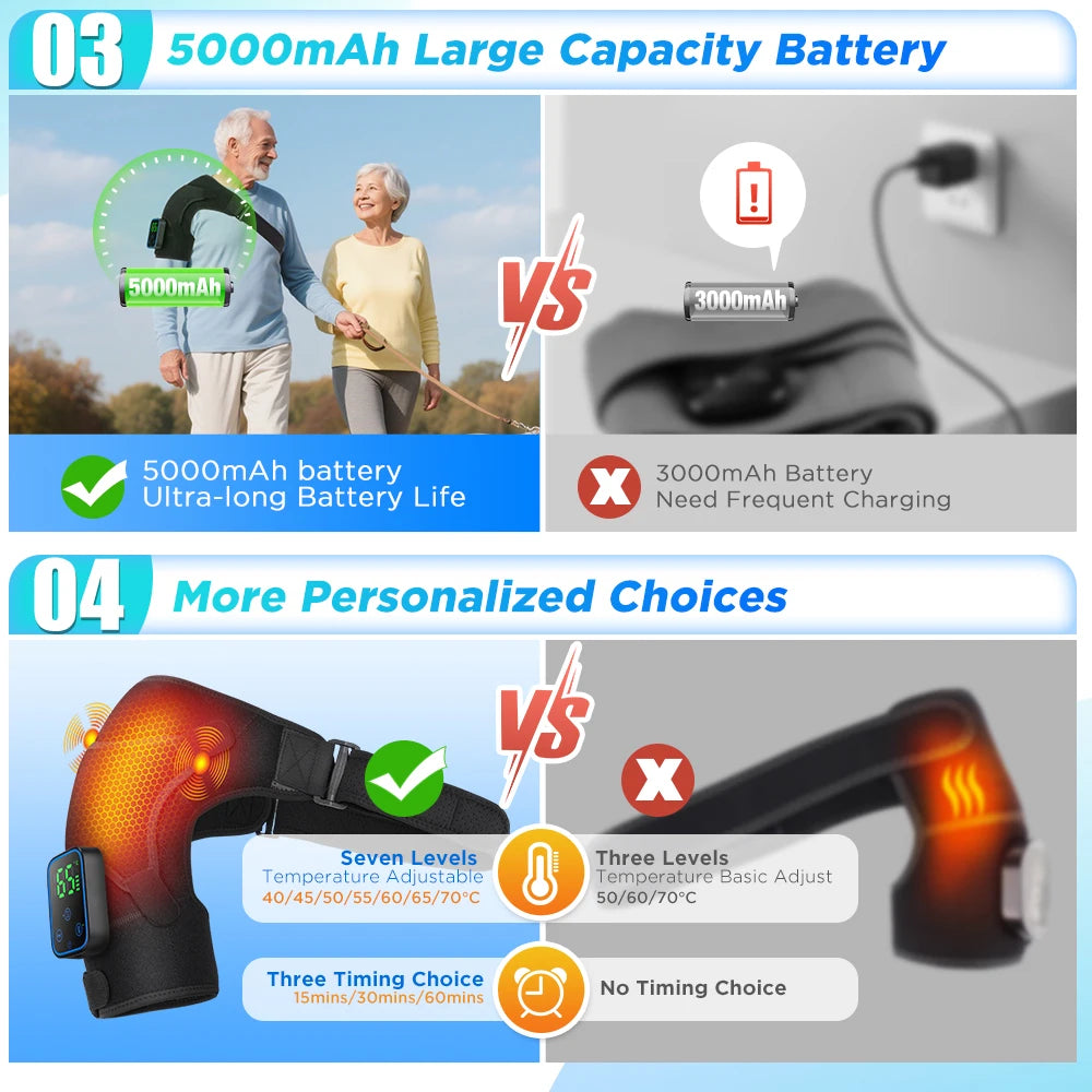 Detachable Electric Shoulder Massager APP Control Heating Vibration Shoulder Massager Brace Muscle Relax Shoulder Massage Belt