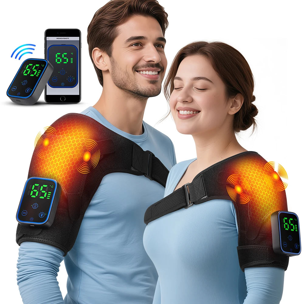 Detachable Electric Shoulder Massager APP Control Heating Vibration Shoulder Massager Brace Muscle Relax Shoulder Massage Belt