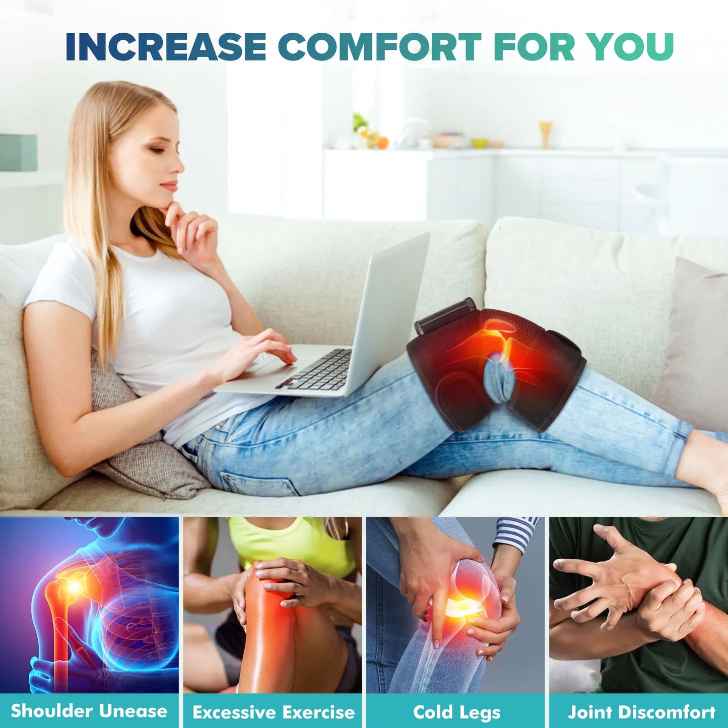 Electric Heating Heated Shoulder Brace Wrap Shoulder Massage Support Belt Strap with Adjustable of Heating
