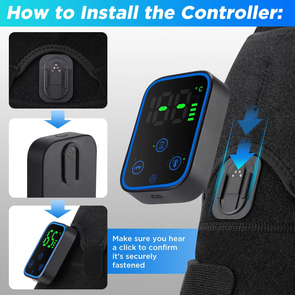 Detachable Electric Shoulder Massager APP Control Heating Vibration Shoulder Massager Brace Muscle Relax Shoulder Massage Belt