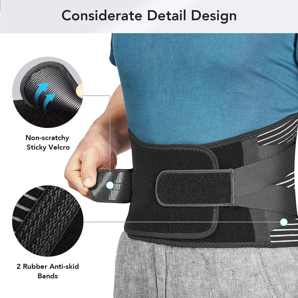 Lower Back Brace Lumbar Support Belt Adjustable Double Pull Breathable Spine Decompression Medical Orthopedic Brace Pain Relief