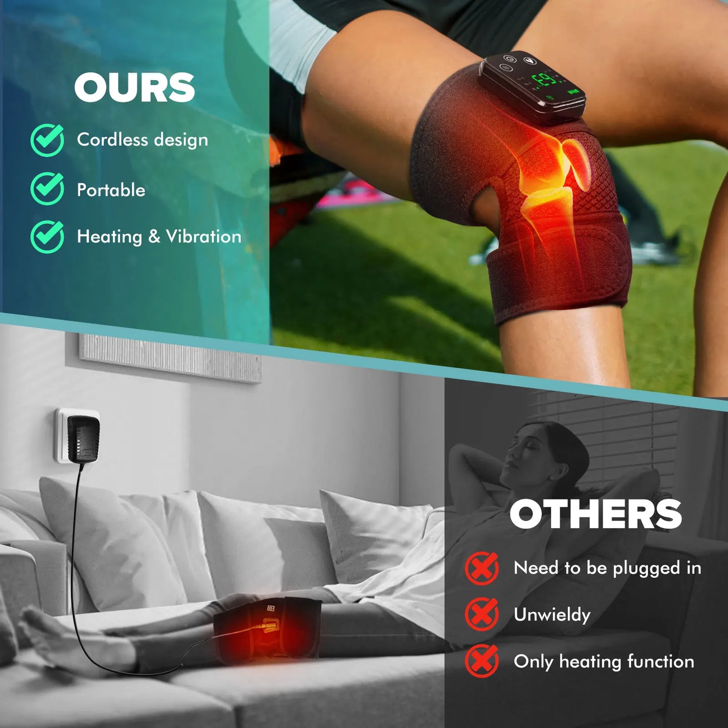 3 in 1 Vibration & Heating Shoulde Massager Blets Warmer Shoulder Hot Compress Massager Pads USB Charge