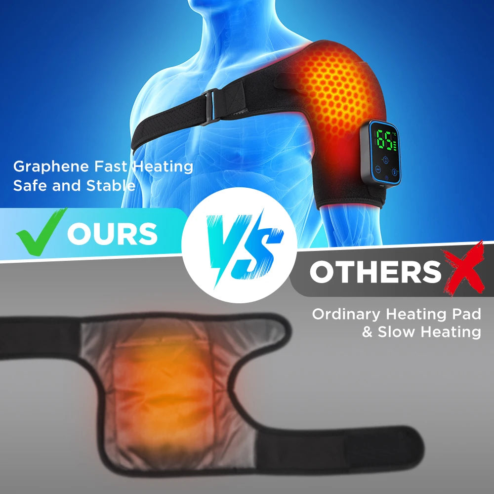 Detachable Electric Shoulder Massager APP Control Heating Vibration Shoulder Massager Brace Muscle Relax Shoulder Massage Belt