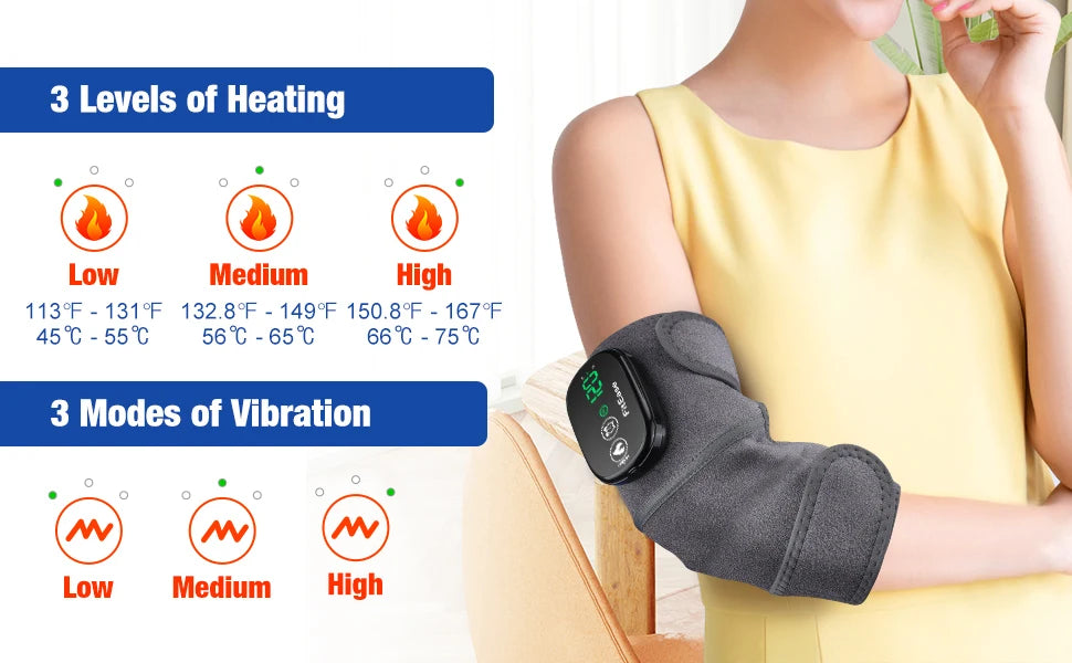Electric Heating Heated Shoulder Brace Wrap Shoulder Massage Support Belt Strap with Adjustable of Heating