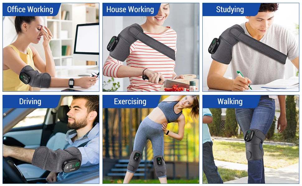 Electric Heating Heated Shoulder Brace Wrap Shoulder Massage Support Belt Strap with Adjustable of Heating