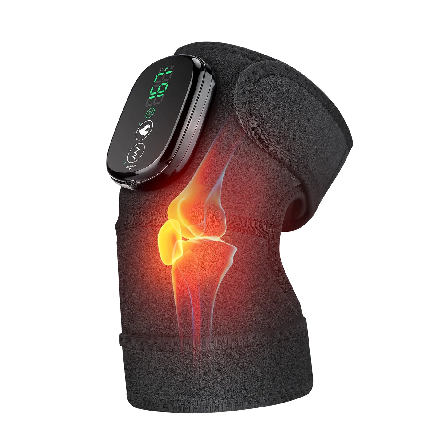 3 in 1 Vibration & Heating Shoulde Massager Blets Warmer Shoulder Hot Compress Massager Pads USB Charge