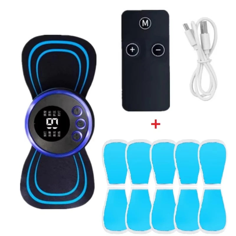 EMS Neck Massage Electric Massager Cervical Neck Back Patch 8 Mode Pulse Muscle Stimulator Portable Relief Pain