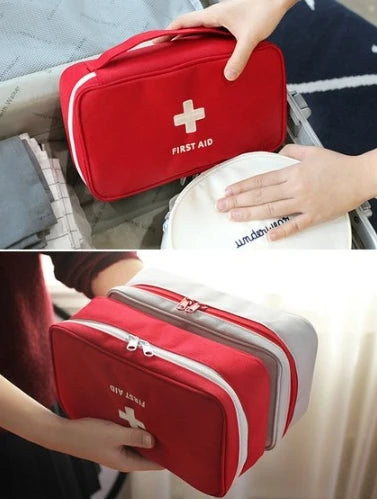 Health Medicine First Aid Kit Oxford Cloth Portable Travel Storage Emergency Kit Tote Bag Outdoor Medical Bag Storage Bag Health