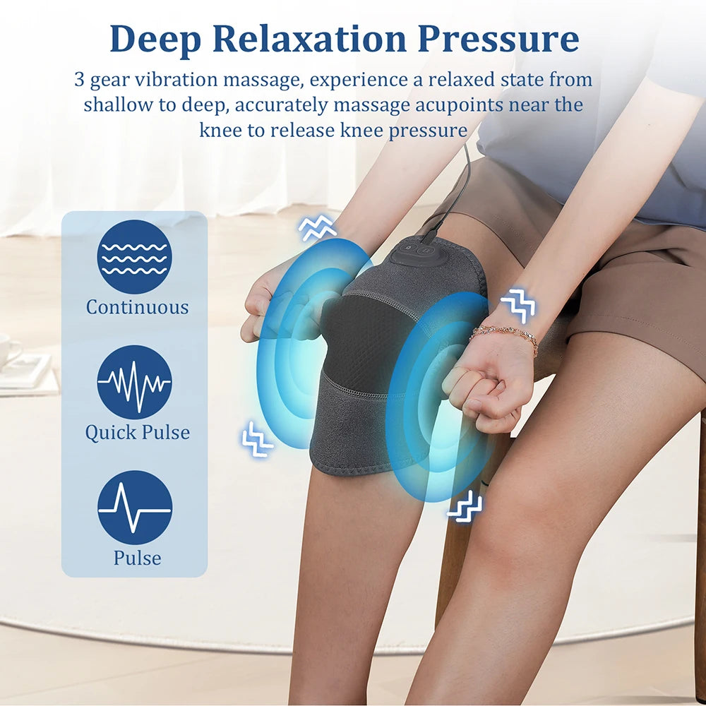 Electric Knee Massager Shoulder Elbow Massager 3 Modes Vibration Knee Massager Knee Relaxation Air Pressure Kneading Massage