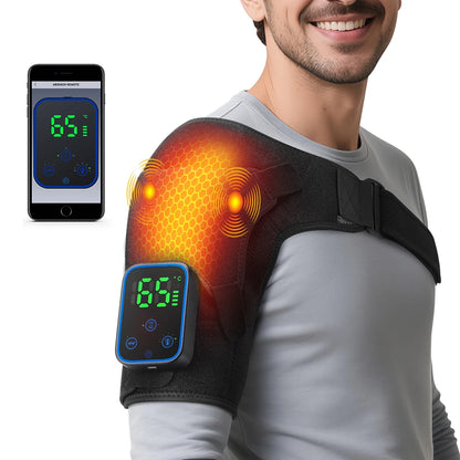 Detachable Electric Shoulder Massager APP Control Heating Vibration Shoulder Massager Brace Muscle Relax Shoulder Massage Belt