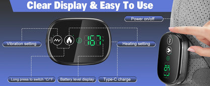3 in 1 Vibration & Heating Shoulde Massager Blets Warmer Shoulder Hot Compress Massager Pads USB Charge