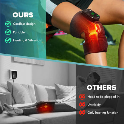 3 in 1 Vibration & Heating Shoulde Massager Blets Warmer Shoulder Hot Compress Massager Pads USB Charge