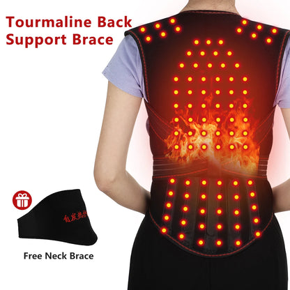 108/111 Tourmaline Magnets Self-heating Belt Protector Relieve Shoulder Muscle Joint Fatigue Warming Back Waist Vest Braces